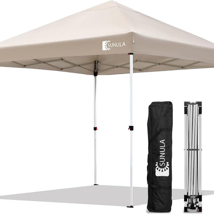Sunula Gazebo 3 x 3 Waterproof Stable Winterproof with 4 Side Walls, Folding Gazebo 3 x 3 m with Thickened Tubes, Party Tent, Garden Gazebo, Folding Tent (Khaki, 3 x 3 with Side Walls)
