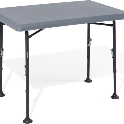 Westfield Outdoors Resino, Folding Camping Table, Height Adjustable, Folding Table, 100 x 68 cm, for 4-6 People, Robust ABS Table Top, Waterproof and Stable, for Camping, Garden, Picnic, Grey