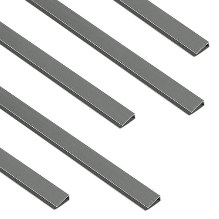 Sekey PVC Fence Rail Cover Profile 5 Pieces x 1 m, Protective Accessories for PVC Privacy Screen, 1 m/Root, Set of 5, Anthracite