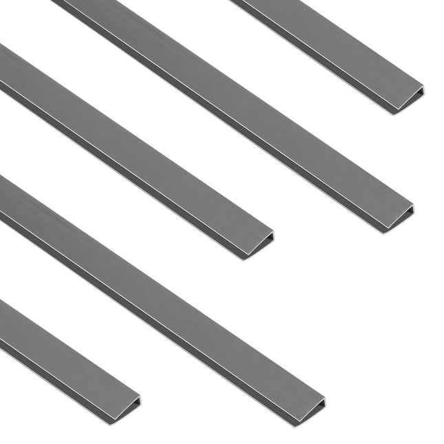 Sekey PVC Fence Rail Cover Profile 5 Pieces x 1 m, Protective Accessories for PVC Privacy Screen, 1 m/Root, Set of 5, Anthracite