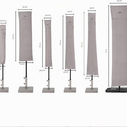 Sekey Parasol Protective Cover for Cantilever Parasol, Tear-Resistant, Grey, 260 x 65 cm