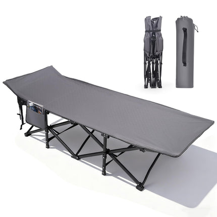 Sekey Folding Camping Bed with Padding & Side Pocket, up to 190 x 71 x 36 cm, Oversized Sleeping Area, Camping Lounger / Sun Lounger for Outdoor & Indoor - Ideal for Garden, Camping, Festival and Travel