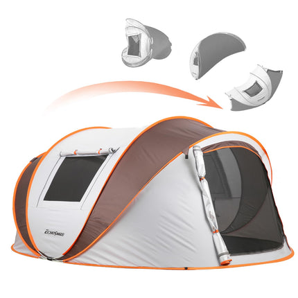 EchoSmile Pop Up Tent 4-8 People, Pop-Up Tent Waterproof with 2 Ventilation Windows, Family Tent & Camping Tent for Picnic, Hiking and Outdoor Activities