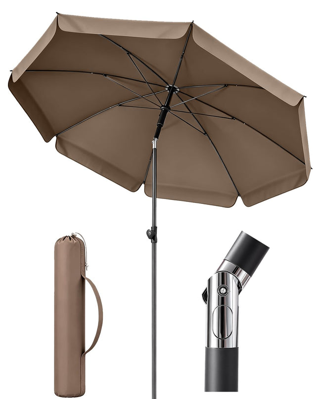 Sunula Balcony Parasol 180 cm with Protective Cover, Garden Umbrella with Bendable & Height-Adjustable, UPF 50+ UV Protection, Water-Repellent, for Balcony, Garden, Beach, Patio