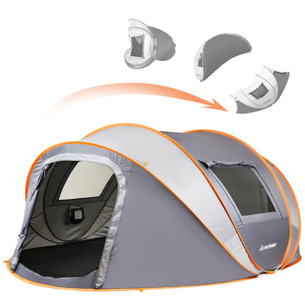 EchoSmile Pop Up Tent 4-8 People, Pop-Up Tent Waterproof with 2 Ventilation Windows, Family Tent & Camping Tent for Picnic, Hiking and Outdoor Activities