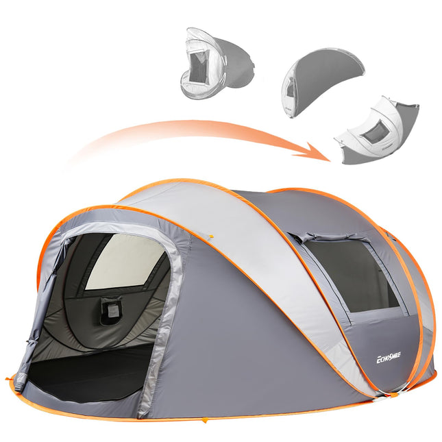 EchoSmile Pop Up Tent 4-8 People, Pop-Up Tent Waterproof with 2 Ventilation Windows, Family Tent & Camping Tent for Picnic, Hiking and Outdoor Activities