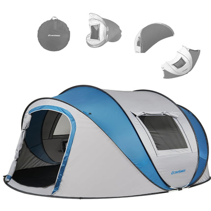EchoSmile Pop Up Tent 4-8 People, Pop-Up Tent Waterproof with 2 Ventilation Windows, Family Tent & Camping Tent for Picnic, Hiking and Outdoor Activities