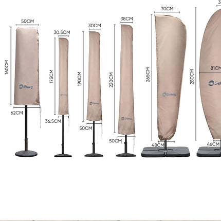 Sekey Protective Cover for 300 cm Parasol, Taupe