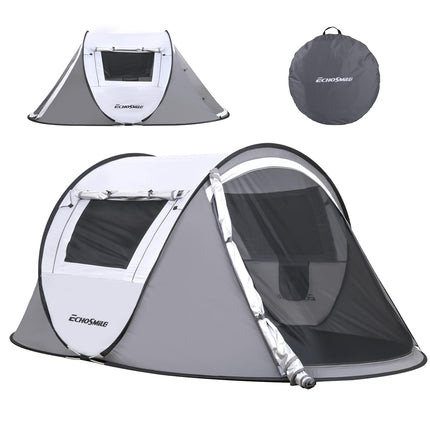 EchoSmile Pop Up Tent 4-8 People, Pop-Up Tent Waterproof with 2 Ventilation Windows, Family Tent & Camping Tent for Picnic, Hiking and Outdoor Activities