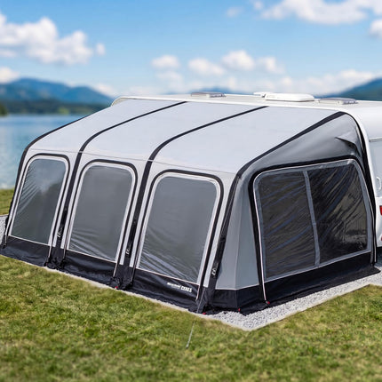 Westfield Outdoors Ceres 7 Inflatable Awning for Caravans, Height 235-260 cm, W 510 x D 250 cm, 3000 mm Hydrostatic Head, UV & Wind Resistant, Removable Walls, One-Point Inflation System, Includes Air