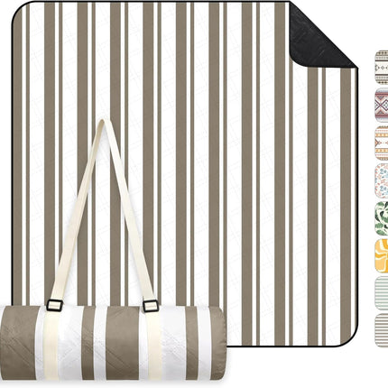 Sekey Picnic Blanket Waterproof 200 x 200 cm, Beach Blanket Sand-Free | Padded, Three-Layer Structure, PEVA Waterproof Base, Tie Strap Carry Strap, Suitable for Picnics, Camping, Beach