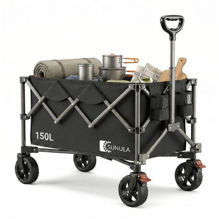 Sunula Handcart Foldable Small 80L 100 kg Hand Trolley Off-Road with Brakes