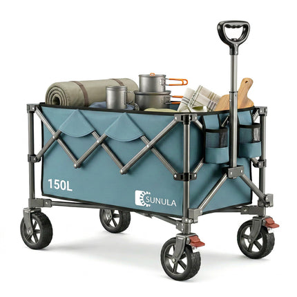 Sunula Handcart Foldable Small 80L 100 kg Hand Trolley Off-Road with Brakes