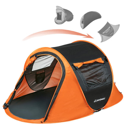 EchoSmile Pop Up Tent 4-8 People, Pop-Up Tent Waterproof with 2 Ventilation Windows, Family Tent & Camping Tent for Picnic, Hiking and Outdoor Activities