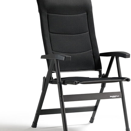 Westfield Outdoors Royal Camping Chair, 7-Way Adjustable Backrest with 3D Mesh, Headrest, Maximum Load 150 kg, Lightweight Metal, Garden Chair for Camping, Garden, Caravan, Anthracite Grey