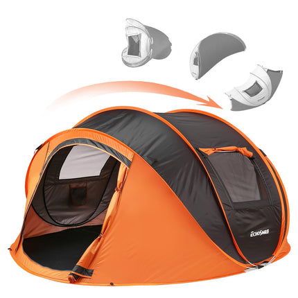 EchoSmile Pop Up Tent 4-8 People, Pop-Up Tent Waterproof with 2 Ventilation Windows, Family Tent & Camping Tent for Picnic, Hiking and Outdoor Activities
