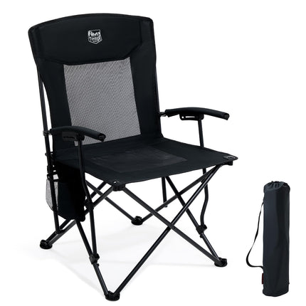 TIMBER RIDGE Camping Chair Foldable Lightweight Folding Chair 150 kg Load Capacity with Mesh Back Outdoor Comfortable Portable Beach Chair Fishing Chair for Festival, Fishing, Garden, Picnic, Balcony