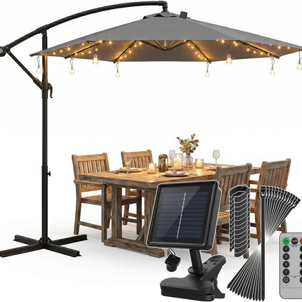 Sekey Parasol Lighting Solar LED Fairy Lights with 136 LEDs & 8 Bulbs, Remote Control 8 Modes, Garden Patio Party Decoration Light for Parasol and Parasol