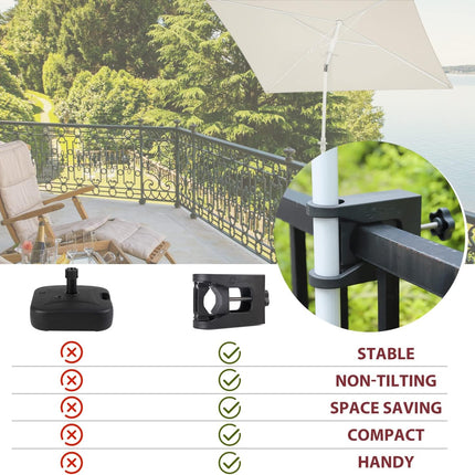 Sekey Parasol Holder Balcony Railing, Parasol Balcony Bracket, Umbrella Stand for Balcony