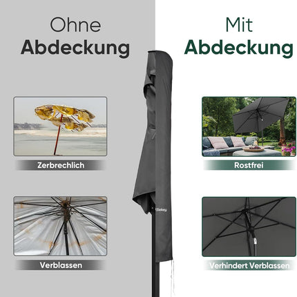 Sekey Parasol Protective Cover for 300 cm Parasol | With Mounting Rod & Zip (175 x 30.5/36.5 cm) - Waterproof, UV 50+