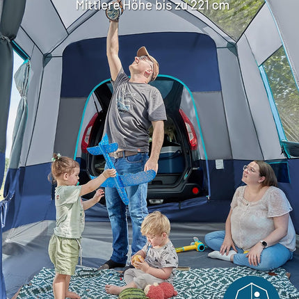Timber Ridge Rear Tent Car 5 People with Awning Car Tent Tailgate | 397 cm x 305 cm x 220 cm 3000 mm waterproof camping tent SUV with awning for caravan family travel