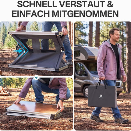 EVER ADVANCED XXL Campingküche Outdoor Faltbar mit Windschutz Campingschrank Klappbar Vorzelt mit Aluminiumgestell & Tragetasche Camping Regal Campingmöbel Küchenbox