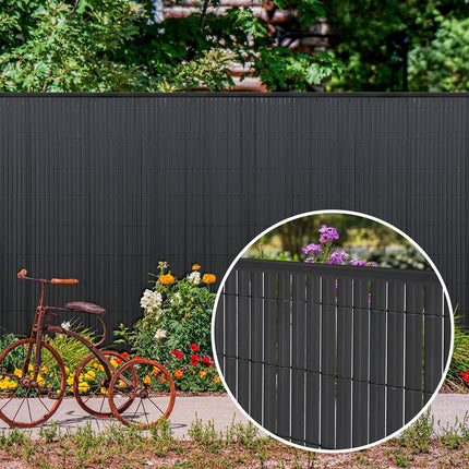 Sekey PVC Fence Rail Cover Profile 5 Pieces x 1 m, Protective Accessories for PVC Privacy Screen, 1 m/Root, Set of 5, Anthracite