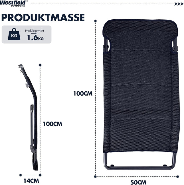 Westfield Outdoors Ambassador1 Leg Rest 50 cm Height - Aluminium Footstool, 3D Mesh Fabric, Breathable & Quick Drying, Only 1.6 kg Lightweight, Ideal for Camping, Garden, Patio & Motorhome