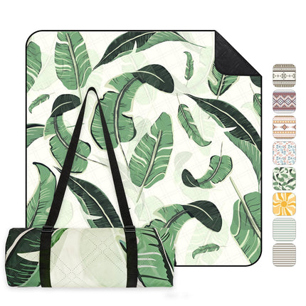Sekey Picnic Blanket Waterproof 200 x 200 cm, Beach Blanket Sand-Free | Padded, Three-Layer Structure, PEVA Waterproof Base, Tie Strap Carry Strap, Suitable for Picnics, Camping, Beach