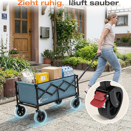 Sunula Handcart Foldable Small 80L 100 kg Hand Trolley Off-Road with Brakes