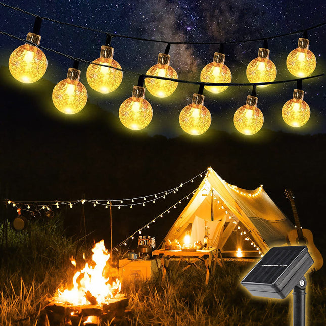 Salcar Solar String Lights Outdoor LED Ball Fairy Lights Waterproof with Light Sensor Christmas Lighting LED Solar Lighting 5 m 10 m, warm white, 5m