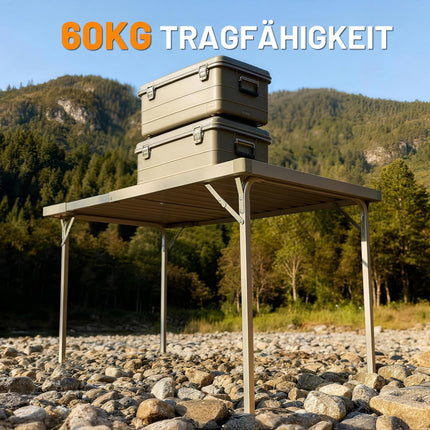 Timber Ridge Folding Camping Table Garden Table Extendable for 4-6 People | 94/130x70 cm Aluminium Klapptisch Höhenverstellbar Camping Falttisch mit Tragetasche für Picknick Camping Garten Outdoor