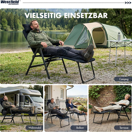 Westfield Outdoors Ambassador1 Leg Rest 50 cm Height - Aluminium Footstool, 3D Mesh Fabric, Breathable & Quick Drying, Only 1.6 kg Lightweight, Ideal for Camping, Garden, Patio & Motorhome
