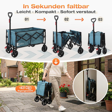 Sunula Handcart Foldable Small 80L 100 kg Hand Trolley Off-Road with Brakes