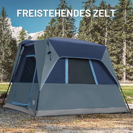 TIMBER RIDGE 5 Person UV Tent with Film Screen Weather Resistant Portable for Car, SUV, Van, Camping, Includes Rain Cover and Storage Bag, 3M W x 20cm L x 18cm H | 2000 mm Wasserdicht Camping Zelt SUV für Wohnwagen Familie Reise 305cmx245cm