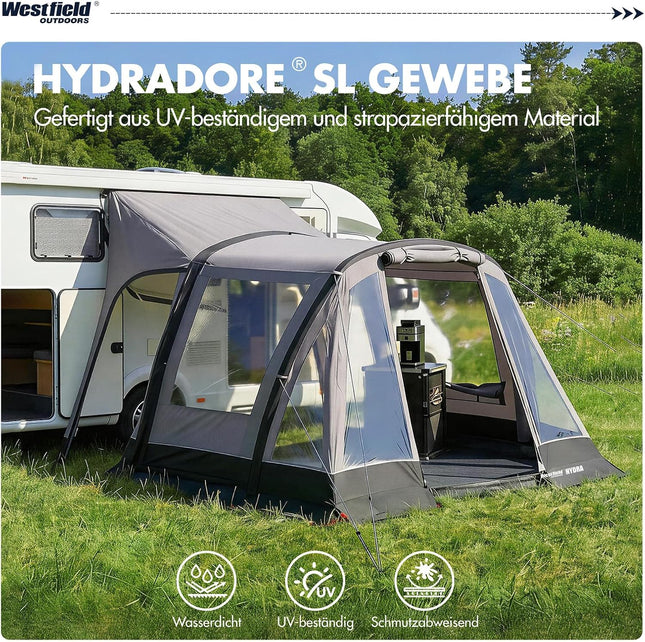 Westfield Outdoors Hydra Connecting Adapter, Awning Connecting Tunnel, Bus Awning, Motorhome Awning, Car Tent Adapter, Lock Drive-Away Function, 2 Side Doors, Height 220-240 cm, Weatherproof